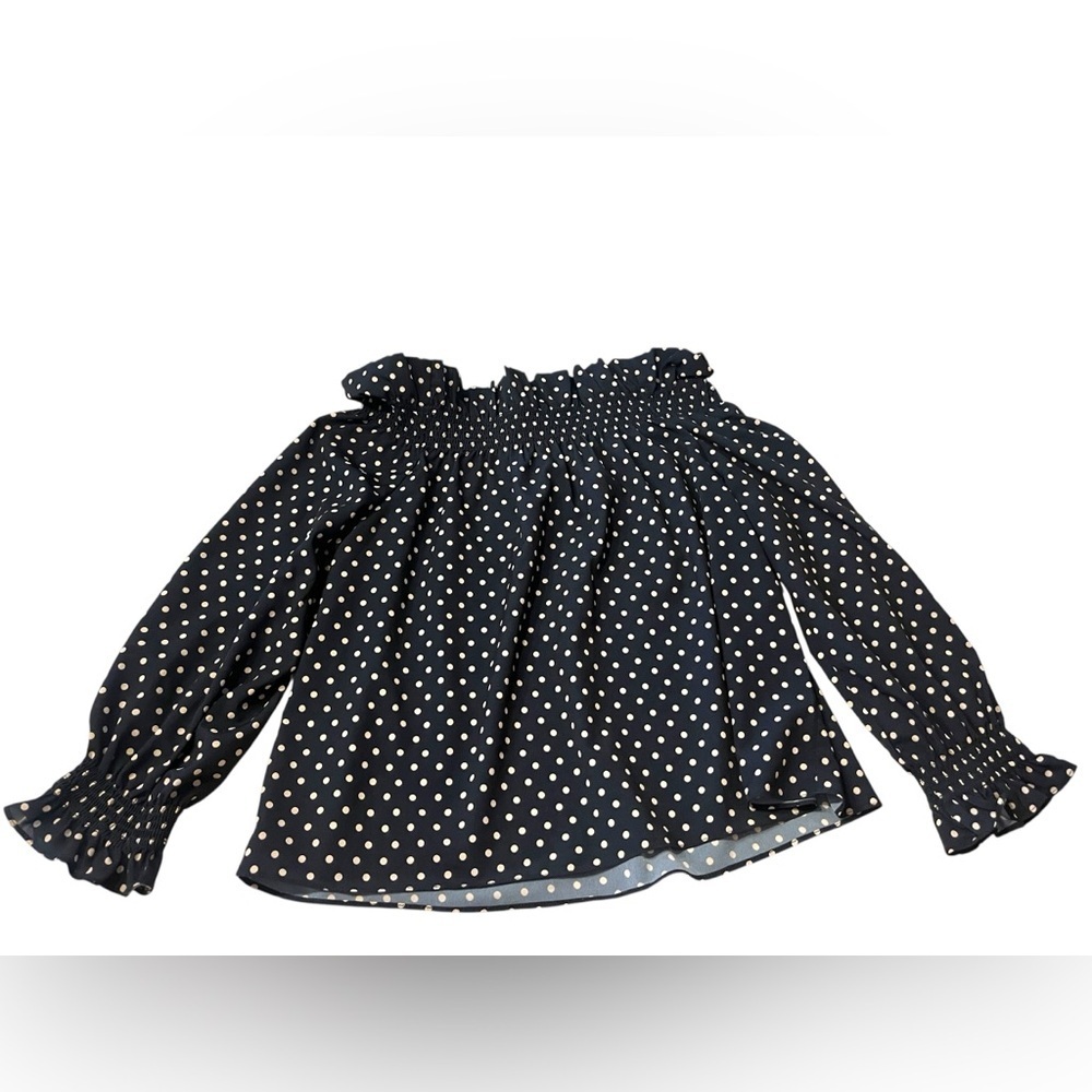 Tuckernuck Marguerite Polka Dot Top Off Shoulder Sz M